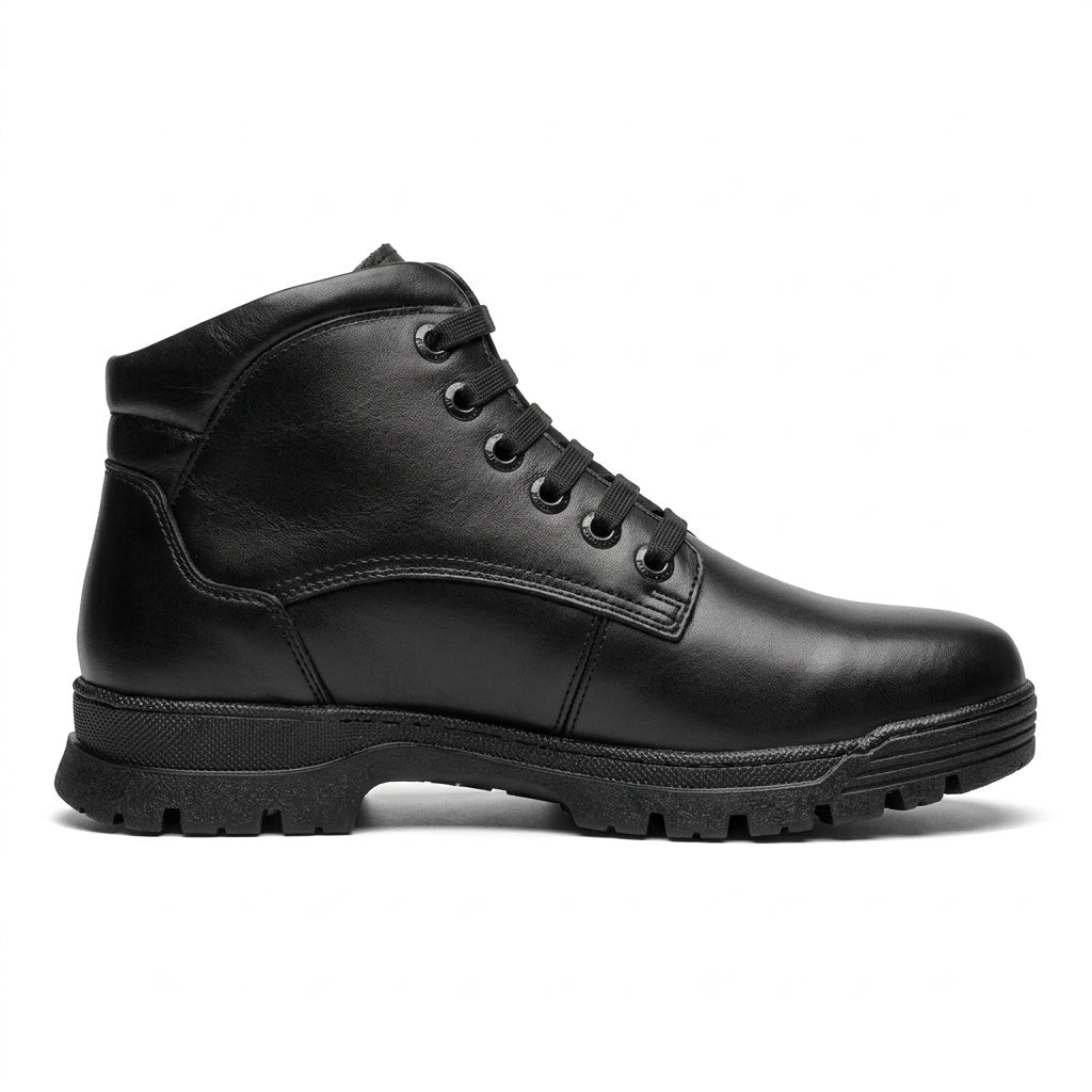 Bocanci barbati din piele naturală, A-963, negru - Paul Style