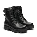 Bocanci damă negri cu catarame, M-410, piele naturală - PaulStyle
