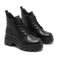 Bocanci damă negri cu șiret, M-2021, piele naturală - PaulStyle