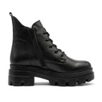 Bocanci damă negri cu șiret, M-2021, piele naturală - PaulStyle