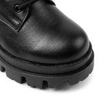 Bocanci damă negri cu șiret, M-2021, piele naturală - PaulStyle