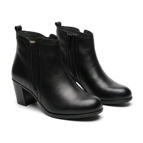 Botine dama negru, A-802, din piele naturala - Paul Style
