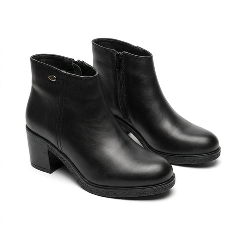 Botine dama negru, A-902, din piele naturala - Paul Style