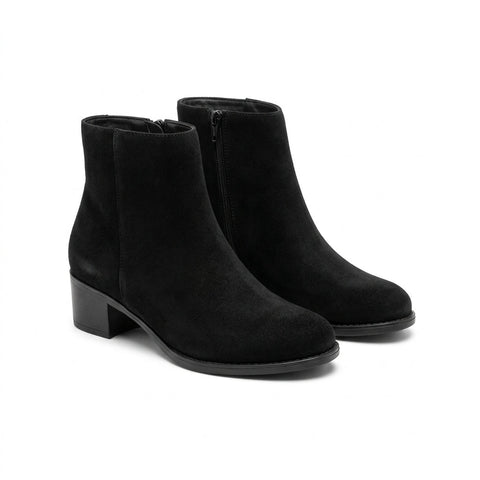 Botine dama negru-velur, Galaxy-002, din piele naturala - Paul Style