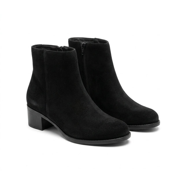 Botine dama negru-velur