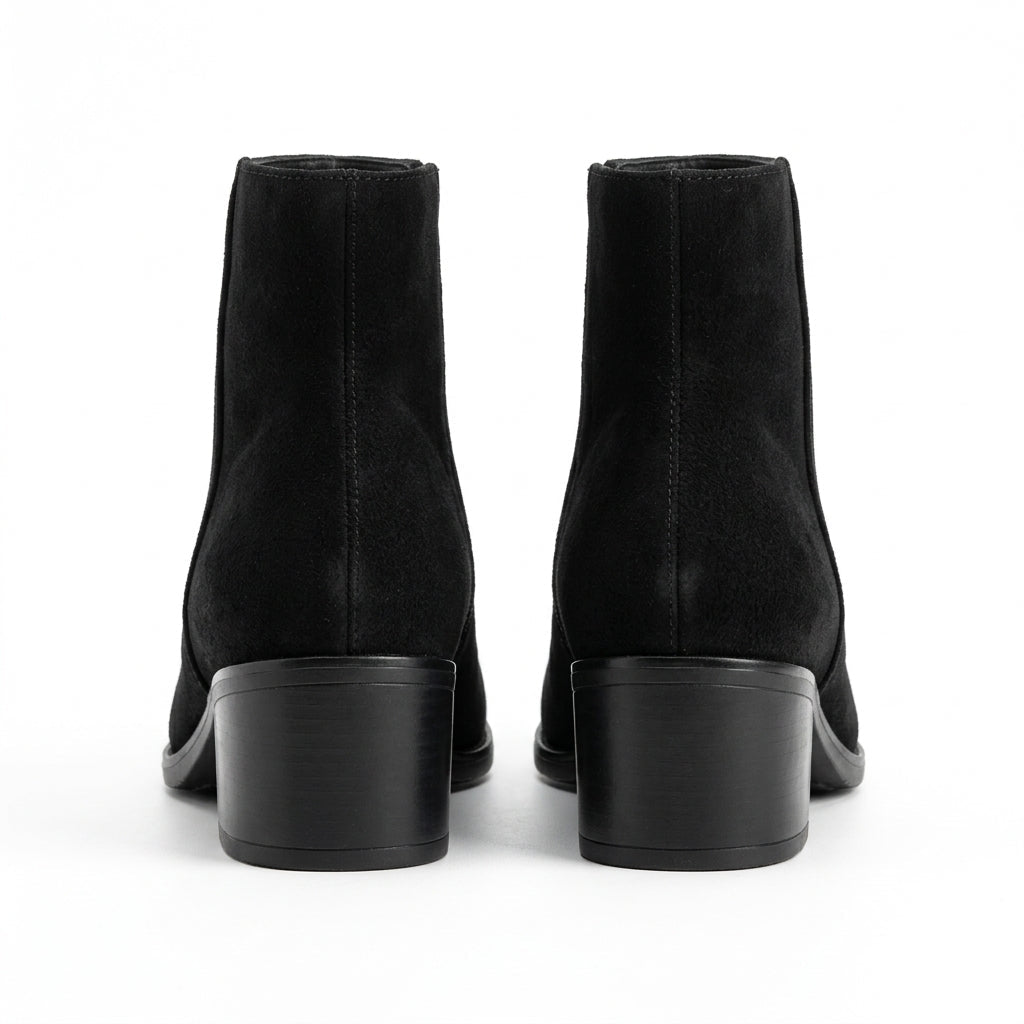 Botine dama negru-velur, Galaxy-002, din piele naturala - Paul Style