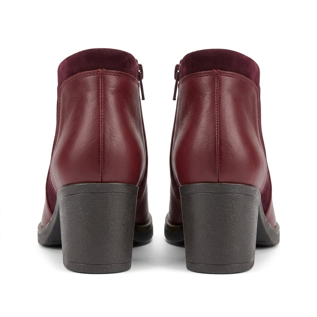 Botine dama visiniu, Merry001, din piele naturala - Paul Style