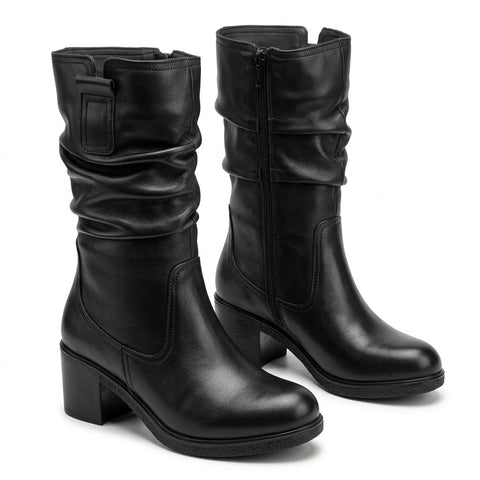 Cizme dama negru, A-907, din piele naturala - Paul Style