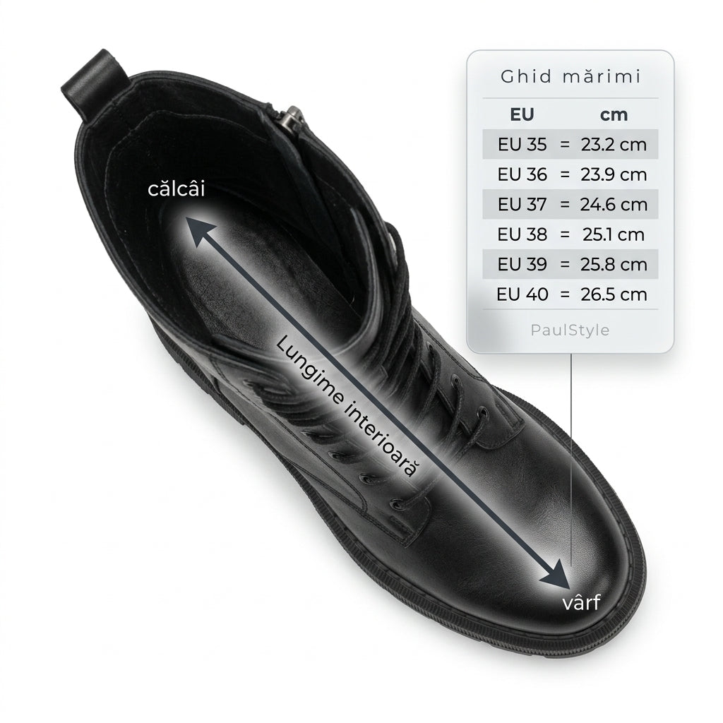 Cizme dama negru, A-931, din piele naturala - Paul Style