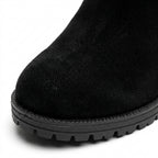 Botine dama negru-velur, Athena-32, din piele naturala