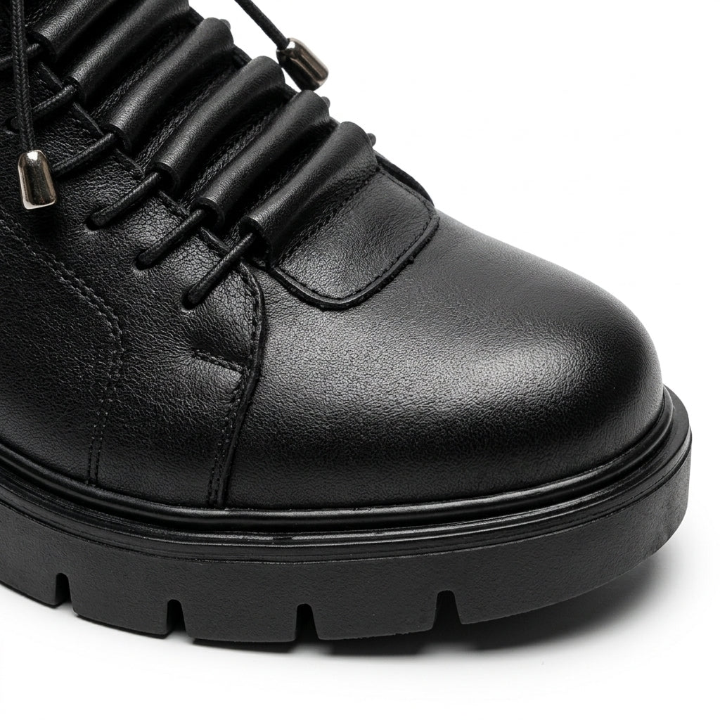 Ghete dama negru, A-914-1, din piele naturala