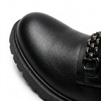 Ghete dama negru, A-940-1, din piele naturala