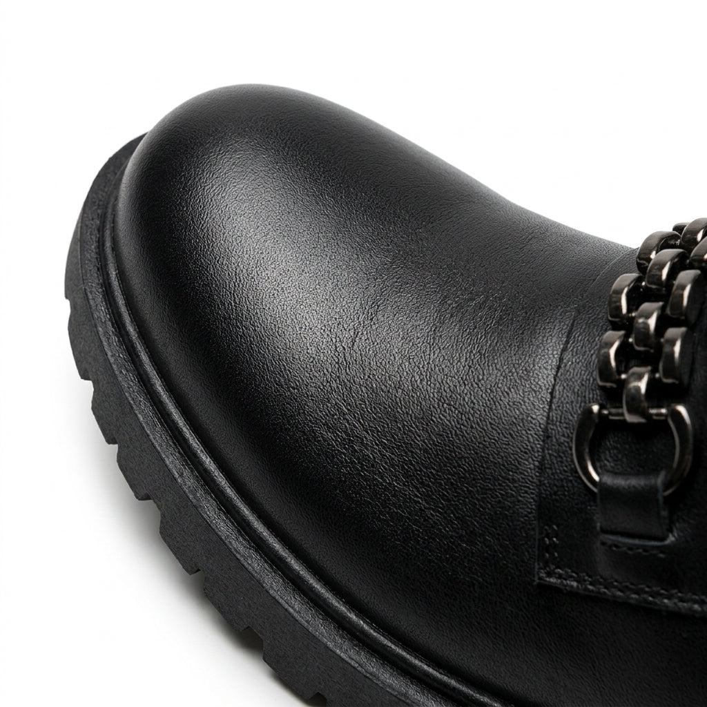 Ghete dama negru, A-940-1, din piele naturala