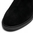 Ghete barbati din piele naturală, A-971, negru-velur
