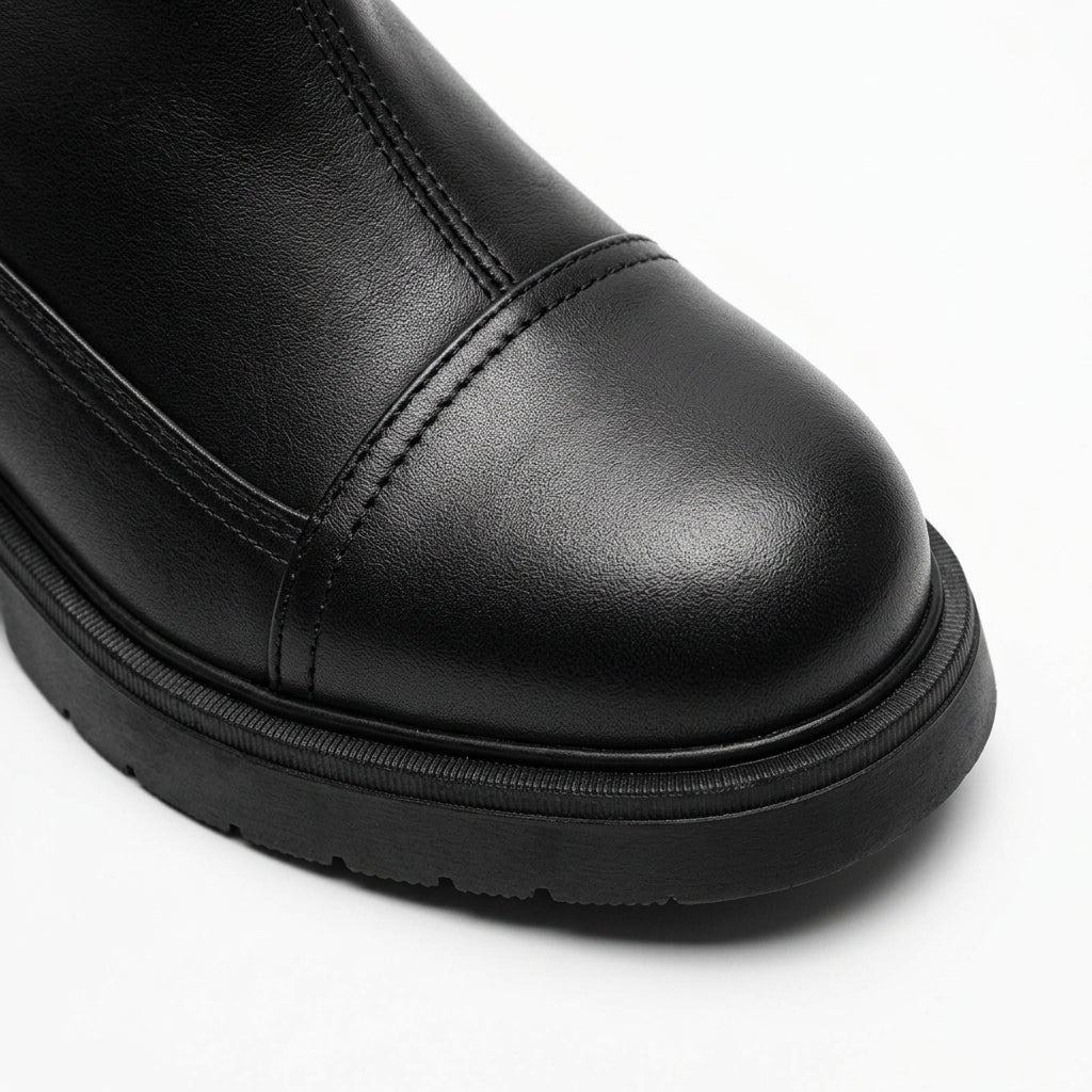 Ghete dama negru, A-922, din piele naturala