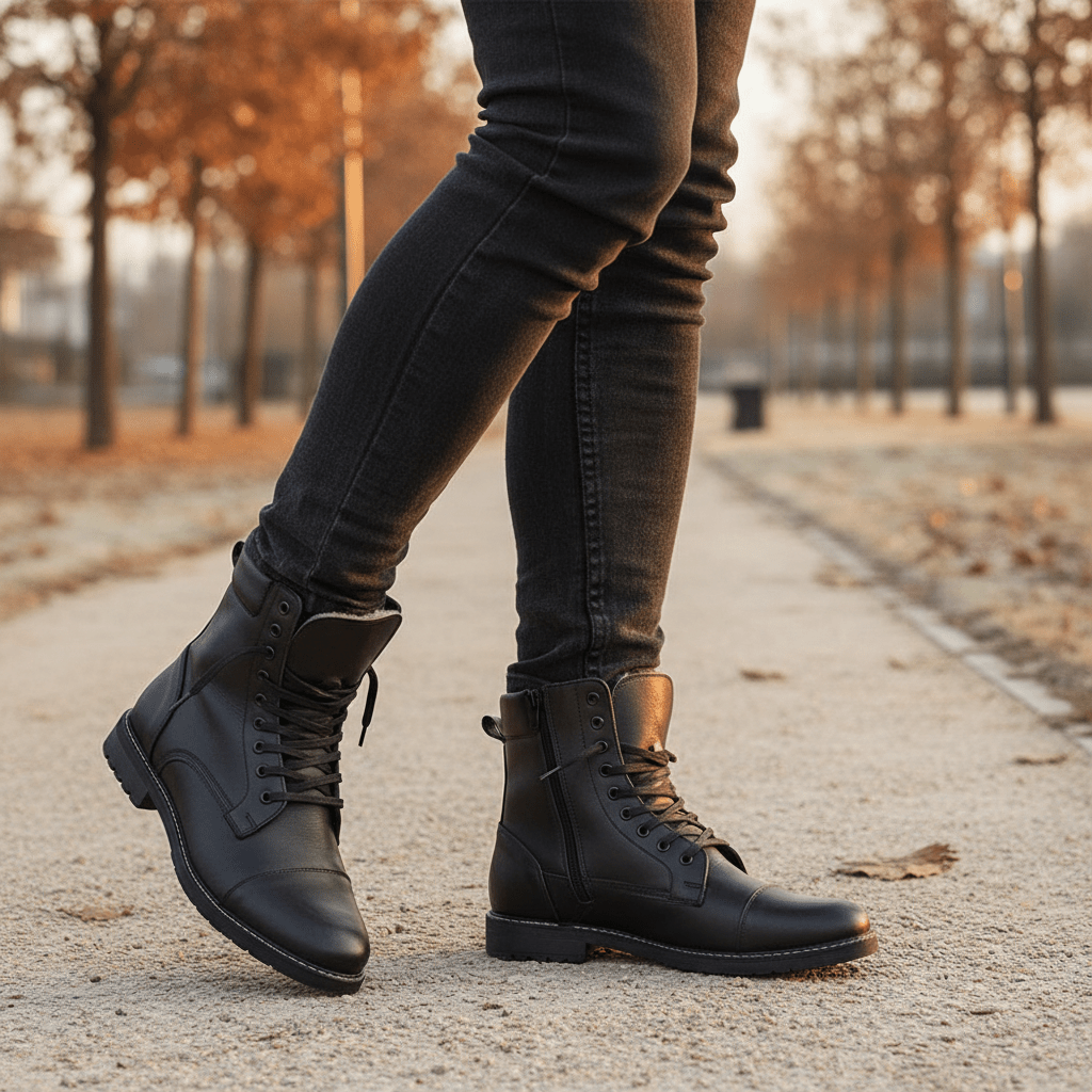 Ghete Barbati din Piele Naturala, Culoare negru, Cod 900 - Paul Style