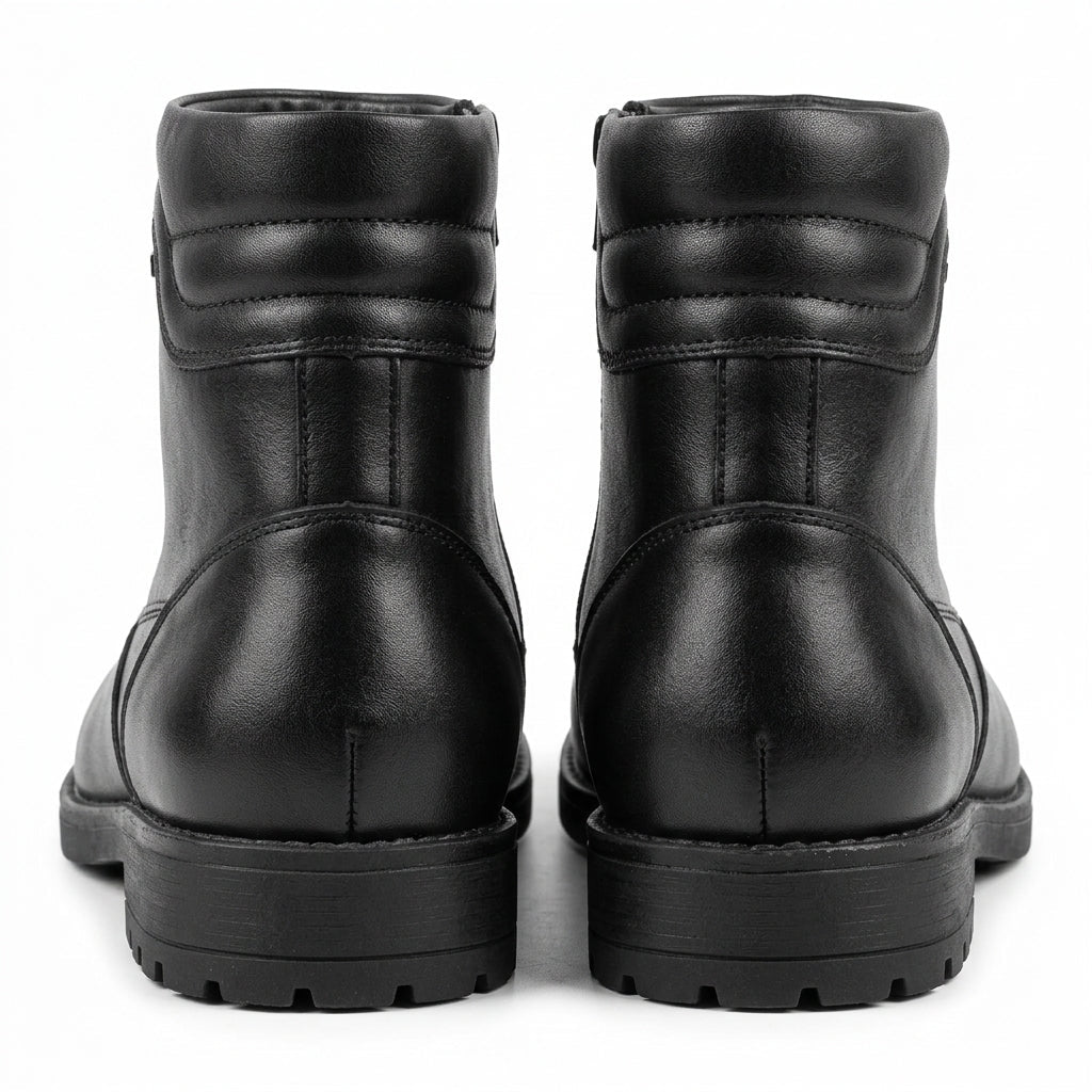 Ghete bărbați negre cu fermoar, M-1801, piele naturală - PaulStyle