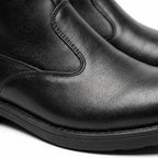 Ghete bărbați negre cu fermoar, M-1801, piele naturală - PaulStyle