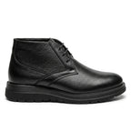 Ghete bărbați negre cu șiret, M-859, piele naturală - PaulStyle