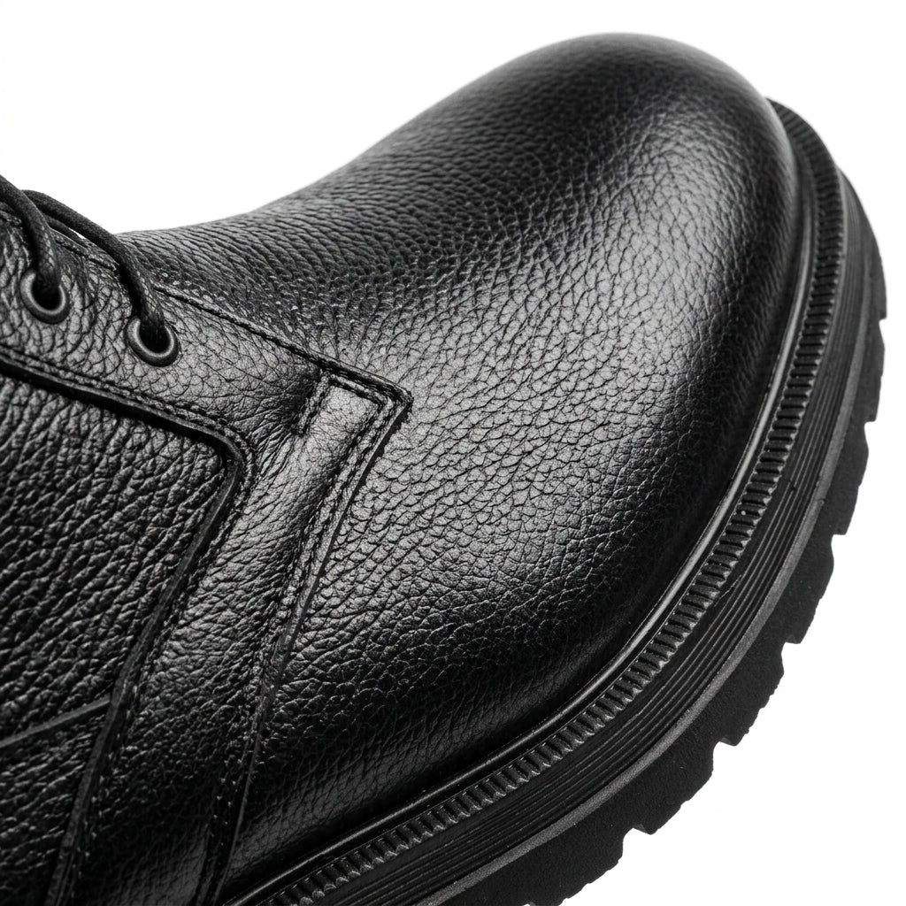 Ghete bărbați negre cu șiret, M-859, piele naturală - PaulStyle