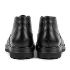 Ghete bărbați negre cu șiret, M-859, piele naturală - PaulStyle