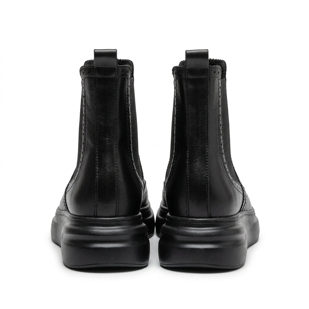 Ghete Chelsea damă negre, A-941, piele naturală - PaulStyle