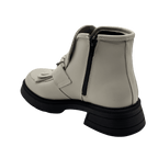 Ghete Dama din Piele Naturala, Culoare alb - natur, Cod 743 - Paul Style