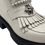 Ghete Dama din Piele Naturala, Culoare alb - natur, Cod 743 - Paul Style