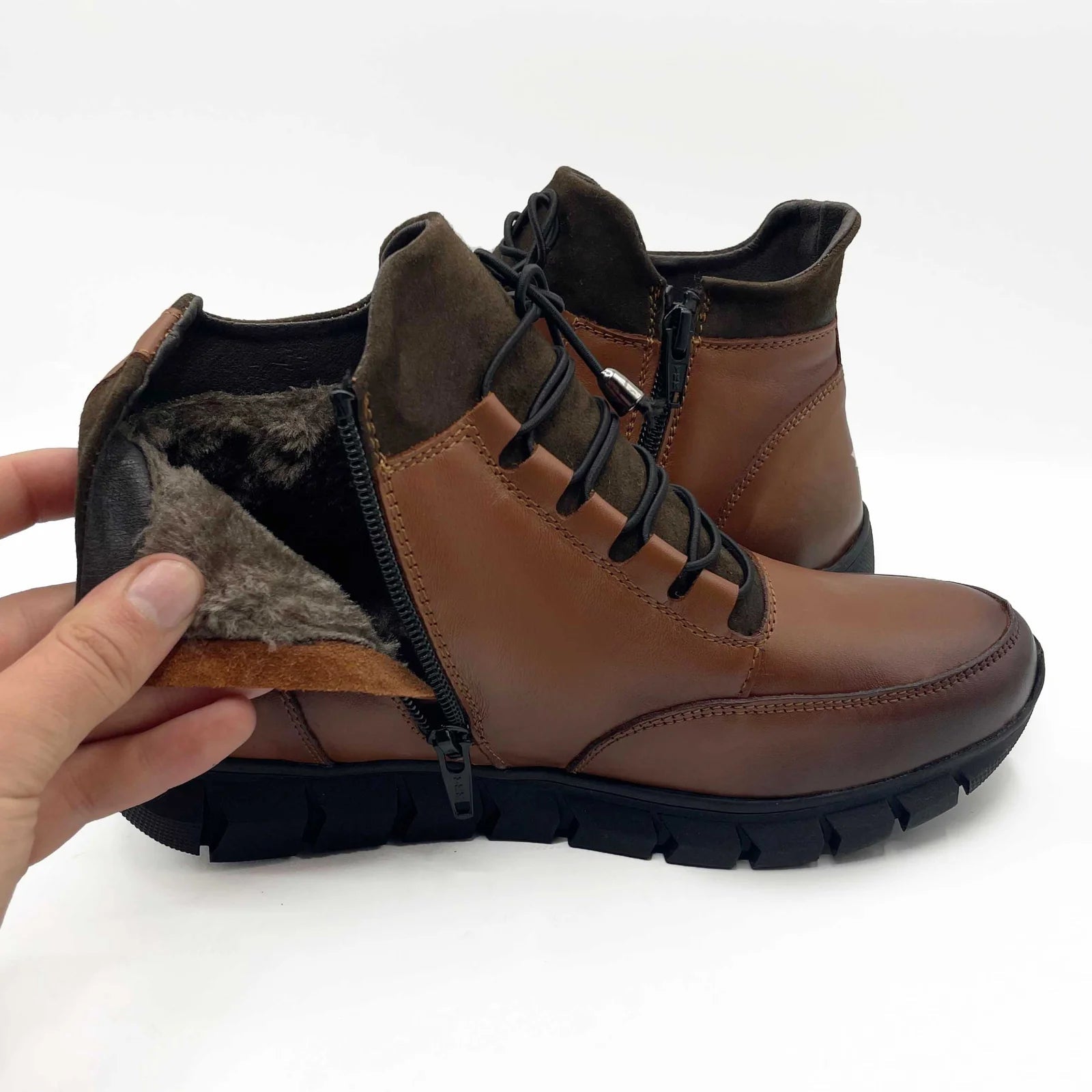 Ghete Dama din Piele Naturala, Culoare maro, Cod 745 - Paul Style