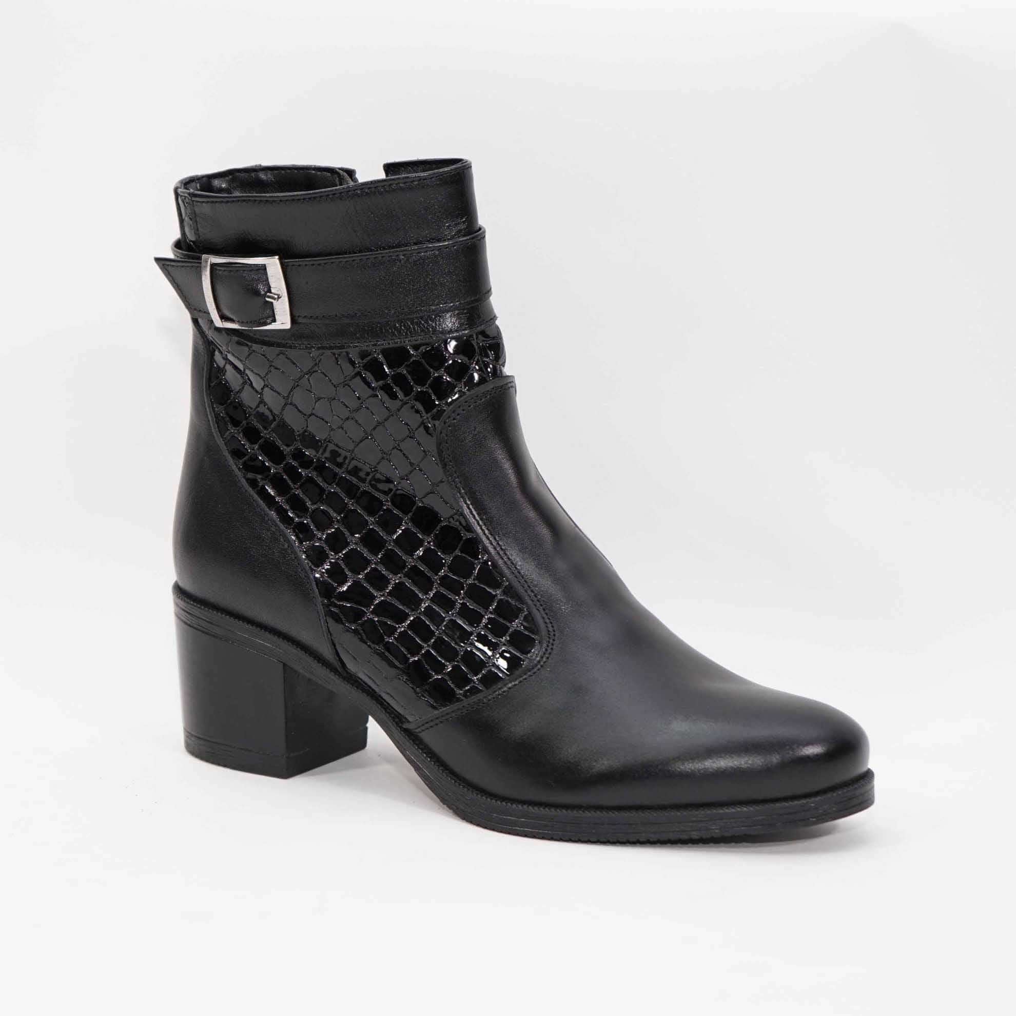 Ghete Dama din Piele Naturala, Culoare negru, Cod 758 - Paul Style