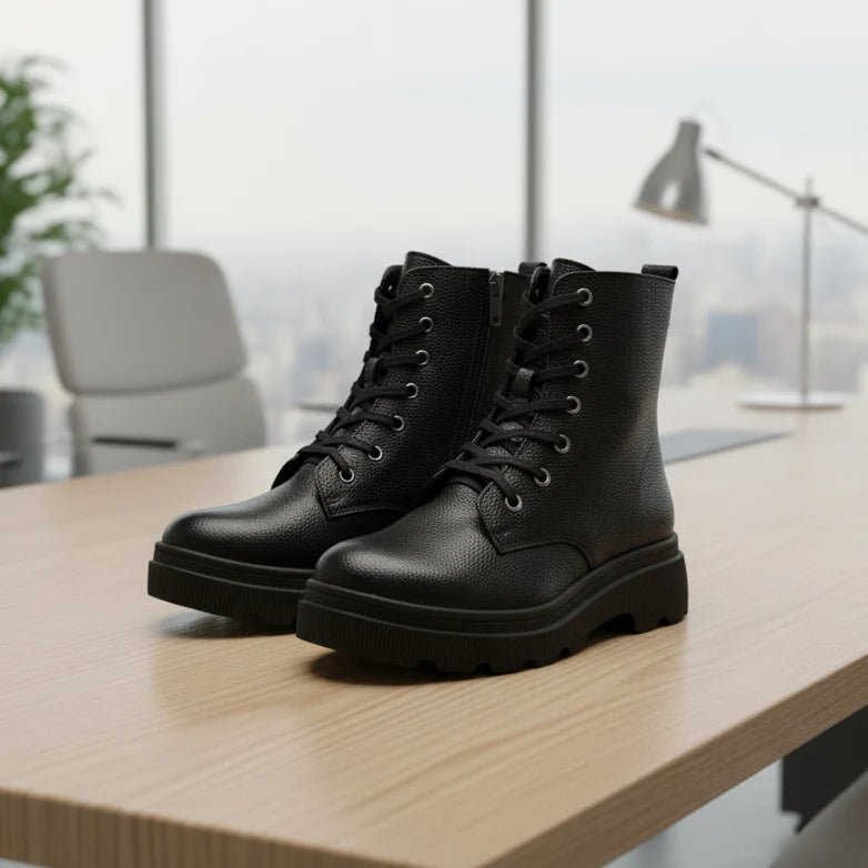 Ghete Dama din Piele Naturala, Culoare negru, Cod 796 - Paul Style