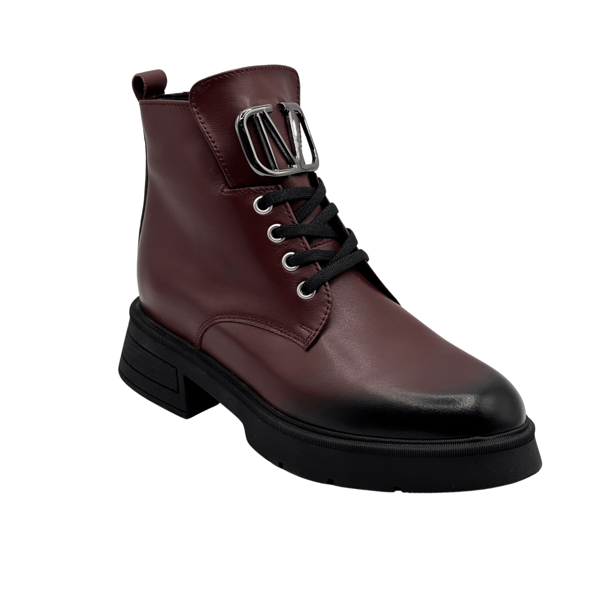 Ghete Dama din Piele Naturala, Culoare visiniu, Cod 730 - Paul Style