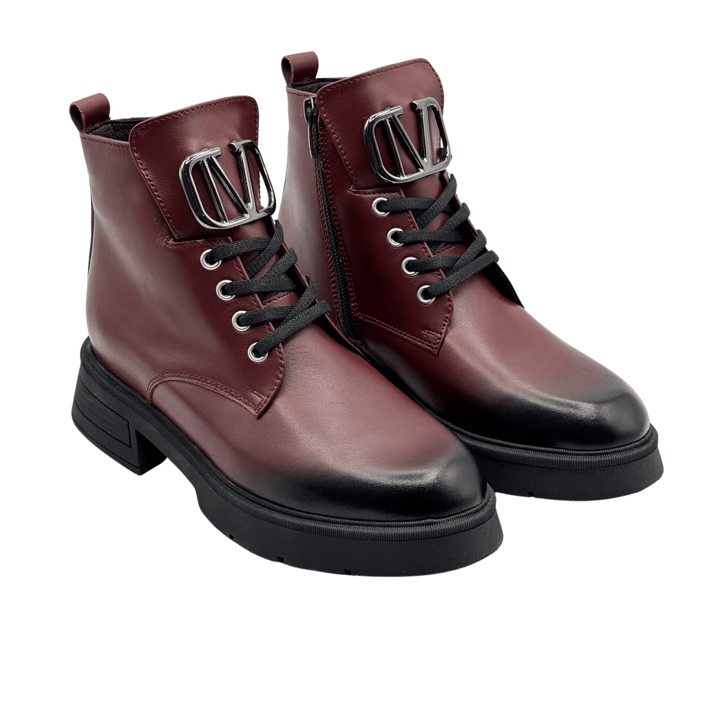 Ghete Dama din Piele Naturala, Culoare visiniu, Cod 730 - Paul Style