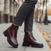 Women's Boots Made of Genuine Leather, Burgundy Color, Code 730