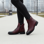 Ghete Dama din Piele Naturala, Culoare visiniu, Cod 750 - Paul Style