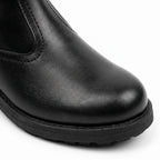 Ghete damă negre cu elastic, M-450, piele naturală - PaulStyle