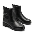 Ghete damă negre cu elastic, M-450, piele naturală - PaulStyle