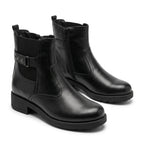 Ghete damă negre cu elastic, M-450, piele naturală - PaulStyle