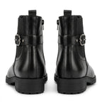 Ghete damă negre cu elastic, M-450, piele naturală - PaulStyle