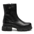 Ghete damă negre cu fermoar, M-6032, piele naturală - PaulStyle