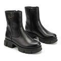 Ghete damă negre cu fermoar, M-6032, piele naturală - PaulStyle