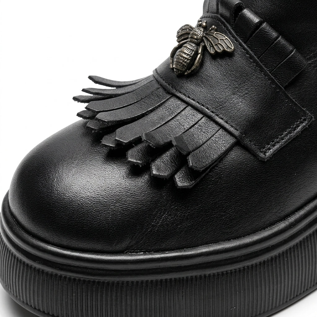 Ghete dama negru, A-905-1, din piele naturala - PaulStyle