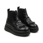 Ghete dama negru, A-905-1, din piele naturala - PaulStyle