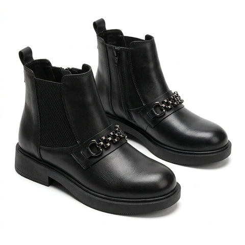 Ghete dama negru, A-940-1, din piele naturala - Paul Style