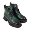 Green women's boots, 730, made of genuine leather
