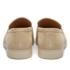 Mocasini barbati din piele naturală bej deschis -velur, M-8093 - Paul Style