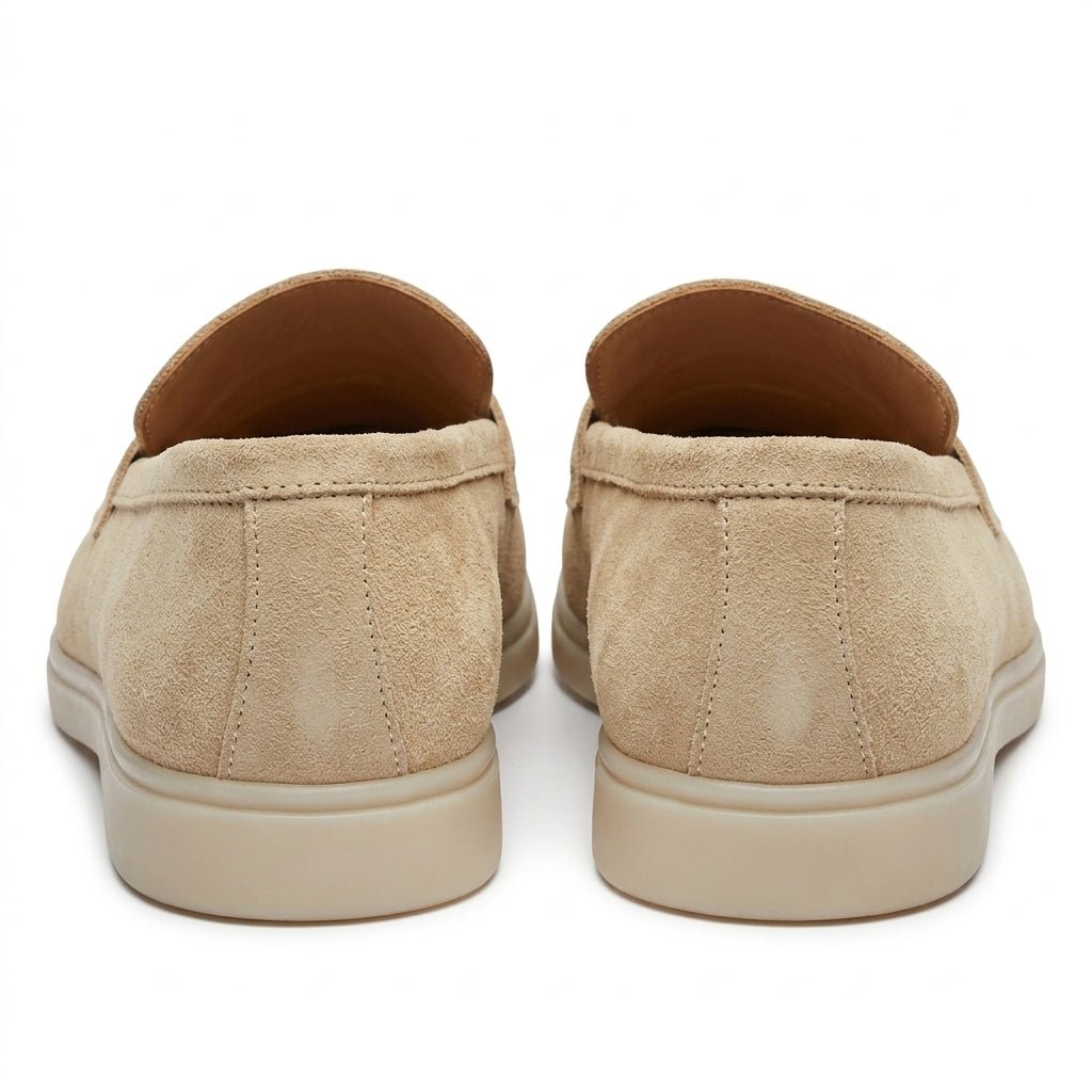 Mocasini barbati din piele naturală bej deschis -velur, M-8093 - Paul Style
