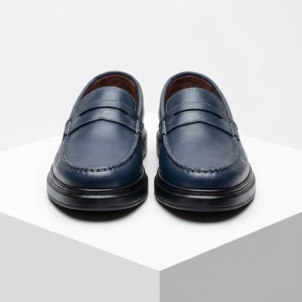 Mocasini barbati din piele naturală, bleumarin, A160 - 1 - Paul Style