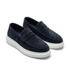 Mocasini  barbati din piele naturală, bleumarin inchis-velur, A160-1