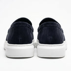 Mocasini barbati din piele naturală, bleumarin inchis-velur, A160-1 - Paul Style